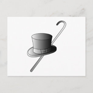 Carte Postale Top Hat et Canne