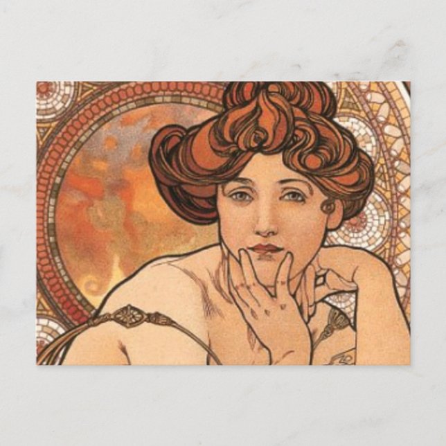Carte Postale Topaz par Mucha (Devant)
