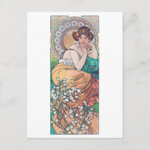 Carte Postale Topaz (Quatre Bijoux), Alphonse Mucha