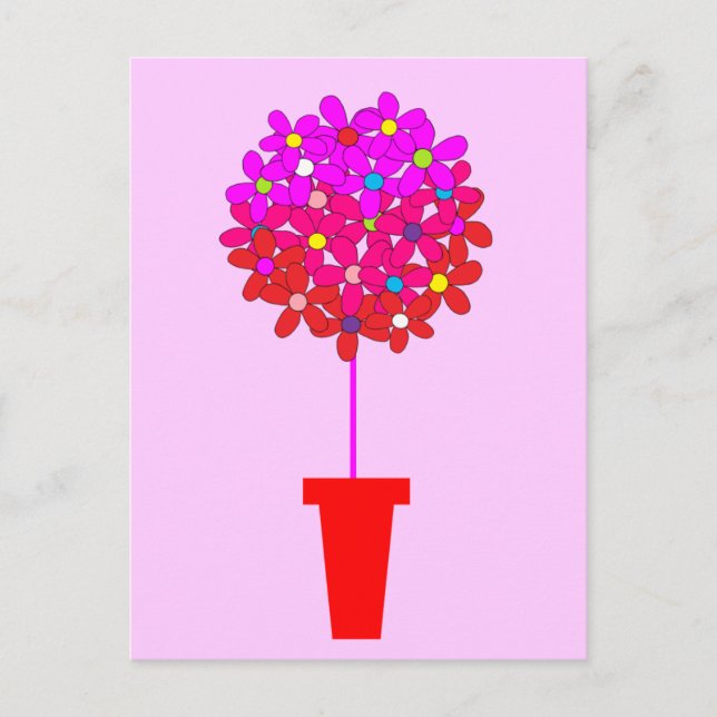 Carte Postale Topiary de marguerite en rose (Devant)