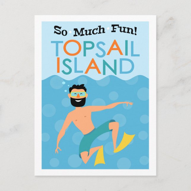 Carte Postale Topsail Island Fun Hipster Travel (Devant)