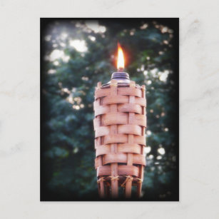 Carte Postale Torche Tiki - Torche extérieure Bambou avec flamme