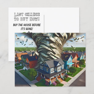 Carte Postale Tornade de l'argent immobilier