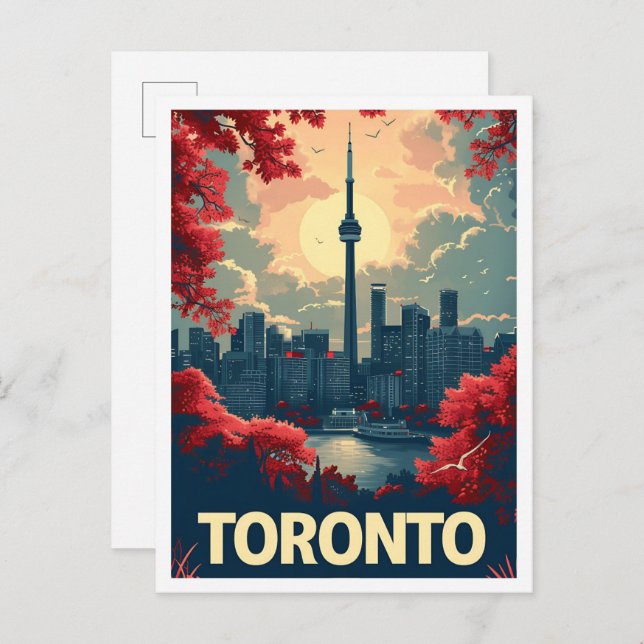 Carte Postale Toronto Canada Art vintage Travel (Devant / Derrière)