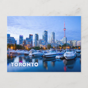 Carte Postale Toronto, Canada Downtown View avec bateaux