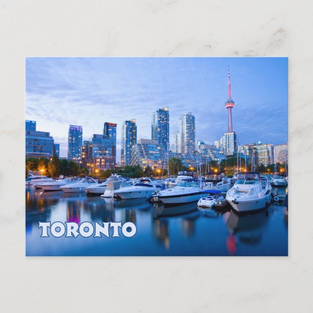 Carte Postale Toronto, Canada Downtown View avec bateaux (Devant)