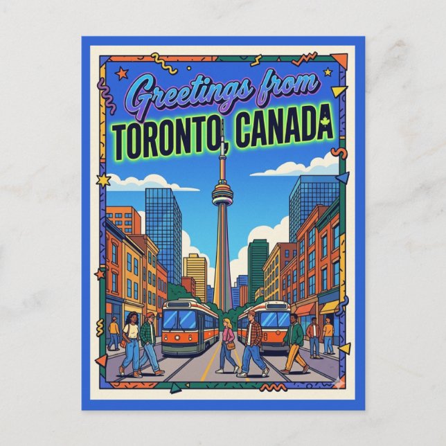 Carte Postale Toronto Canada Salutations Rétro (Devant)