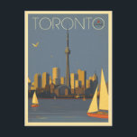 Carte Postale Toronto, Canada | Skyline avec voiliers<br><div class="desc">Anderson Design Group est une société d'illustration et de conception de pointe située à Nashville,  au Tennessee. Founder Joel Anderson Directives Team of talented artists to create original poster art that looks like classic vintage publicité prints from the 1920s to the 1960s.</div>