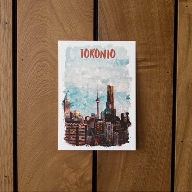 Carte Postale Toronto Canada Skyline Silhouette (Toronto canada tower skyline postcard)
