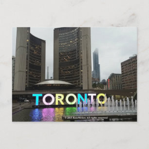 Carte Postale Toronto City Hall With Pan Am Sign by RoseWrites