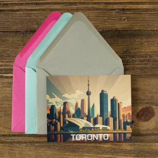 Carte Postale Toronto Ontario Vintage Sunset Cityscape