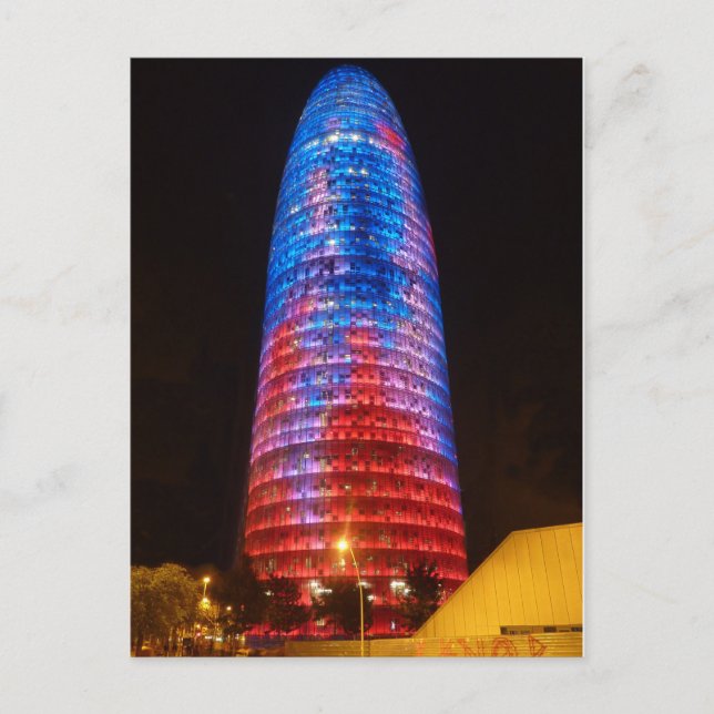 Carte Postale Torre Agbar la nuit, Barcelone (Devant)