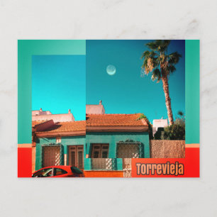 Carte Postale Torrevieja, Alicante en Orange et Turquoise