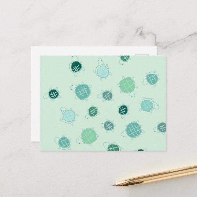 carte postale tortue (Devant/Arrière en situation)