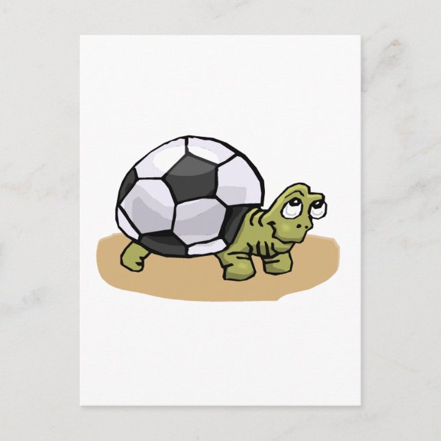 Carte Postale Tortue à balle de football (Devant)