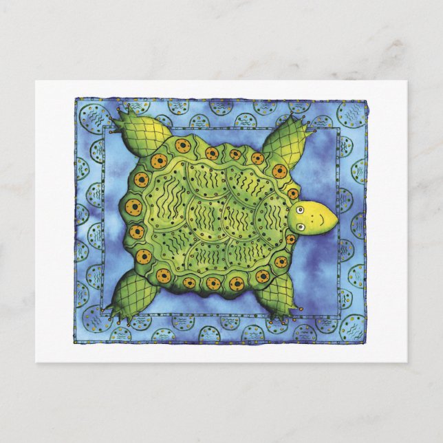 Carte Postale Tortue à motifs (Devant)