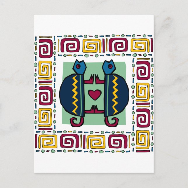 Carte Postale tortue amoureuse (Devant)