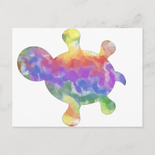 Carte Postale Tortue arc-en-ciel