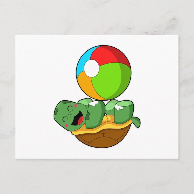 Carte Postale Tortue avec water-polo (Devant)