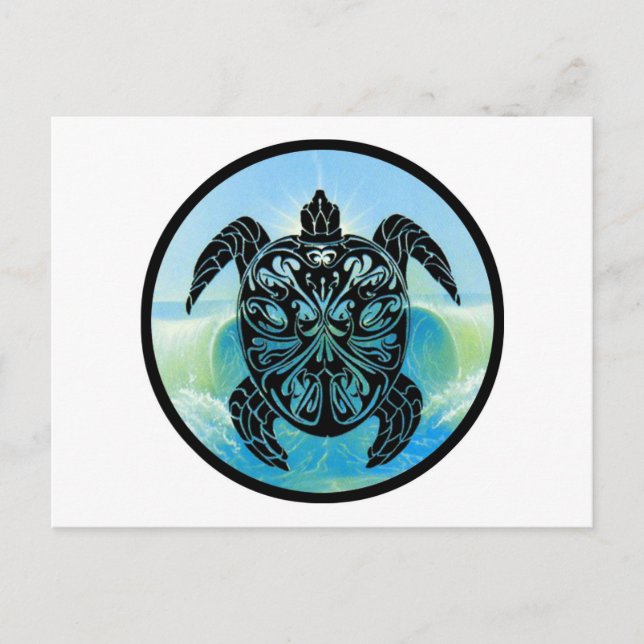 Carte Postale Tortue de mer celtique (Devant)