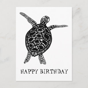 Carte Postale Tortue de mer JEUX ANNIVERSAIRE