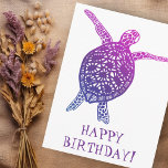 Carte Postale Tortue de mer JOYEUSE ANNIVERSAIRE ! Violet<br><div class="desc">Découvrez ce bel art, fait à la main par moi pour vous ! N'hésitez pas à ajouter votre propre texte ou à modifier les couleurs. Visitez mon magasin pour plus de détails ! Si vous voulez quelque chose de personnalisé, veuillez entrer en contact, mes coordonnées sont dans ma page boutique....</div>