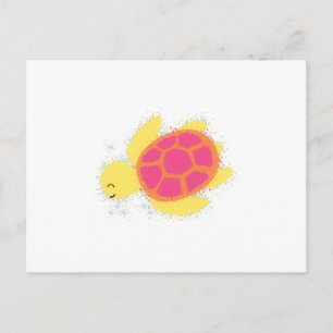 Carte Postale Tortue de mer mignonne