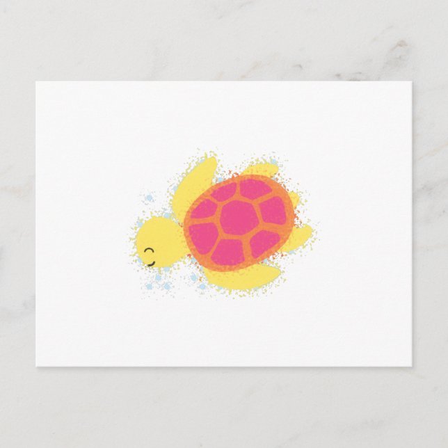 Carte Postale Tortue de mer mignonne (Devant)