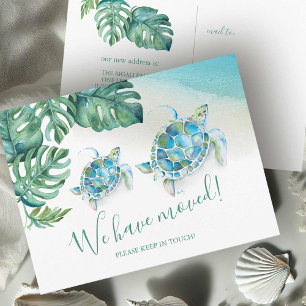 Carte Postale Tortue de mer tropicale Faire-part de mouvement bo