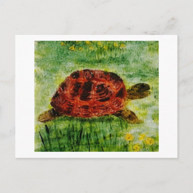 Carte Postale Tortue de peinture d'animal reptile (Devant)