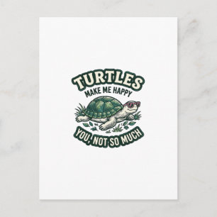 Carte Postale Tortue Drôle Me Rend Heureux Vintage