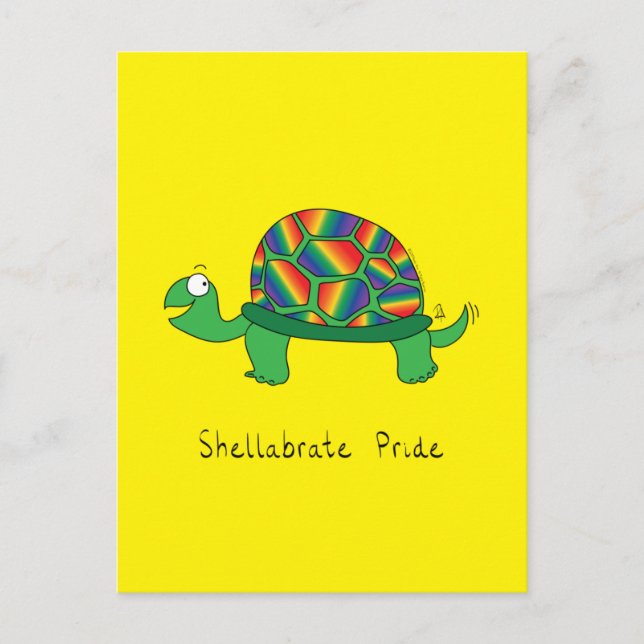Carte Postale Tortue gay pride LGBTQ Tortue (Devant)