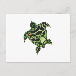 Carte Postale Tortue hawaïenne et îles Hawaii