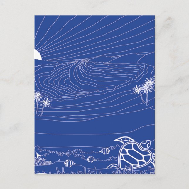 Carte Postale Tortue Hawaii - Honu (Devant)