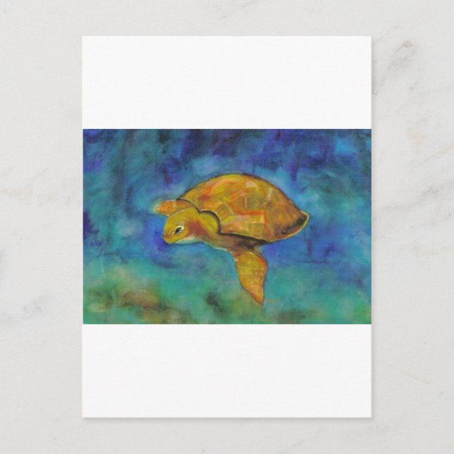 Carte Postale Tortue marine par Paula Atwell (Devant)