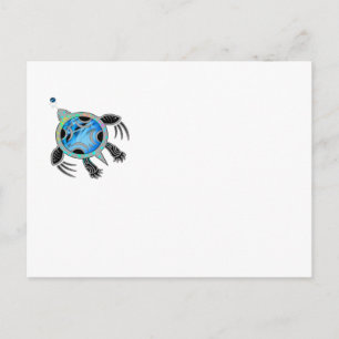 Carte Postale Tortue marine peinte