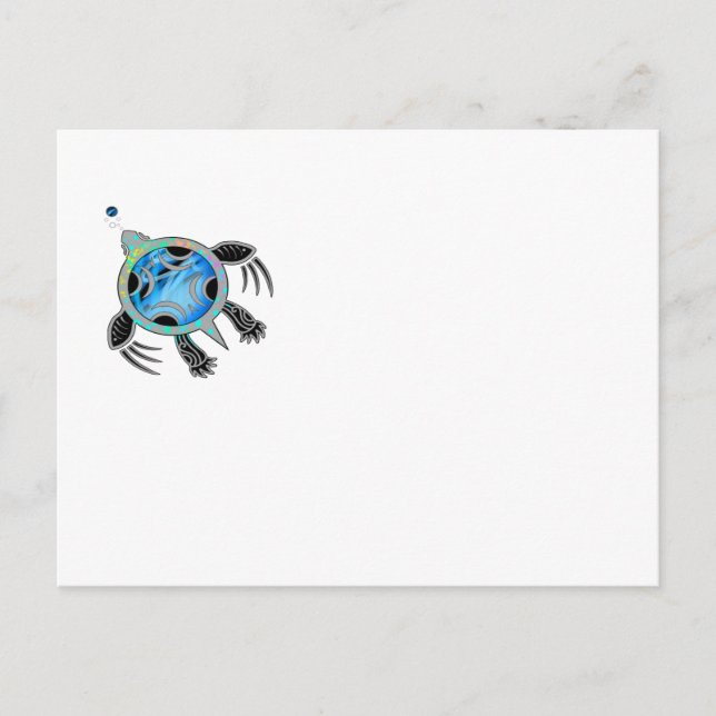 Carte Postale Tortue marine peinte (Devant)