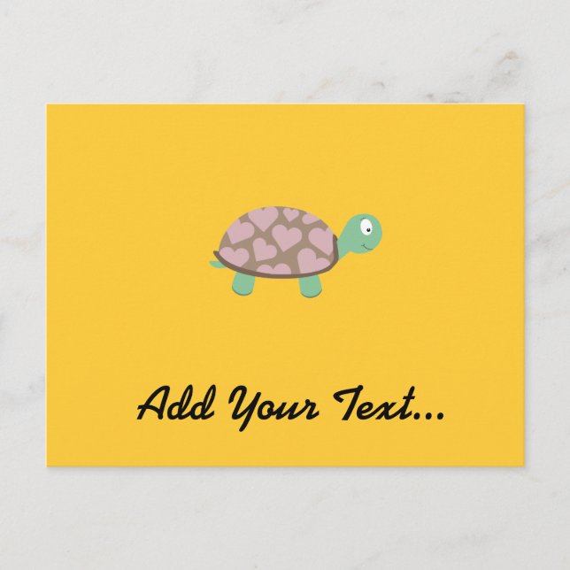 Carte Postale Tortue mignonne aux coeurs (Devant)