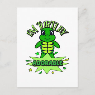Carte Postale Tortue Mignonne Citation Drôle Totalement Adorable