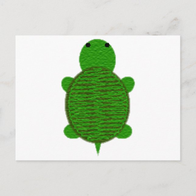 Carte Postale Tortue texturée à fils adorable (Devant)