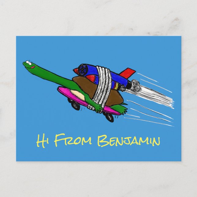 Carte Postale Tortue volante (Devant)