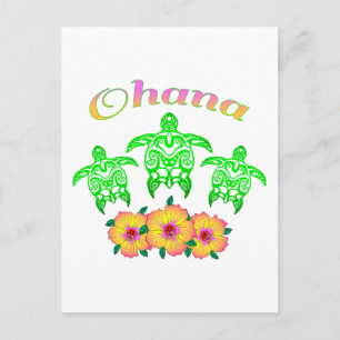 Carte Postale Tortues de mer vertes Hawaiian Ohana