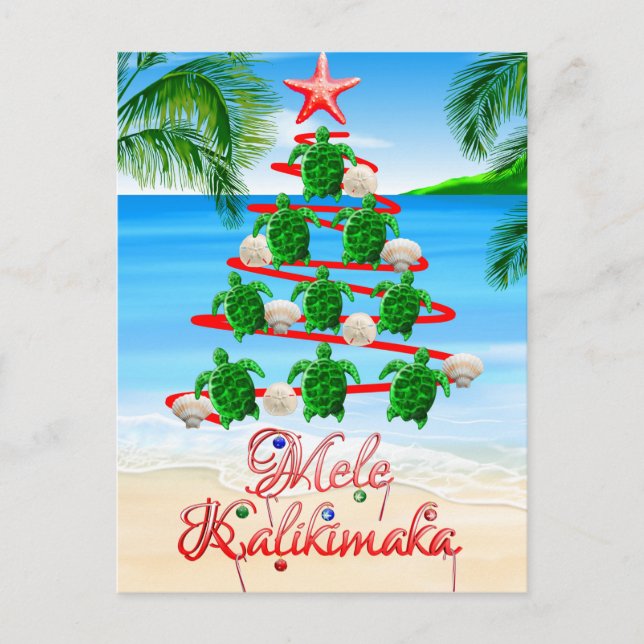 Carte Postale Tortues Mele Kalikimaka (Devant)