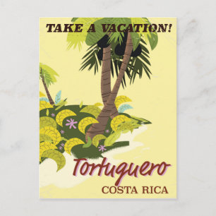 Carte Postale Tortuguero, Costa Rica affiche de voyage vintage