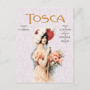 Carte Postale Tosca Opéra Vintage - Conception d'affiche d'opéra