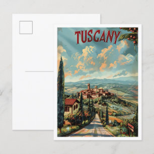 Carte Postale Toscane Italia Classic Art Retro Vintage voyage