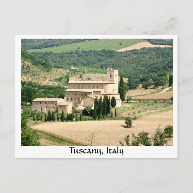 Carte Postale Toscane Italie Abbaye de Sant'Antimo dans les cham (Devant)