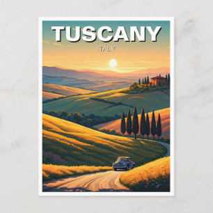 Carte Postale Toscane Italie Campagne coucher du soleil