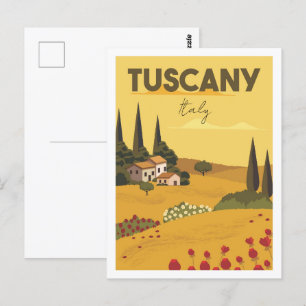 Carte Postale Toscane Italie célèbre lieu de voyage Illustration