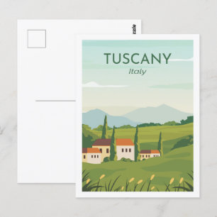 Carte Postale Toscane Italie célèbre lieu de voyage Illustration